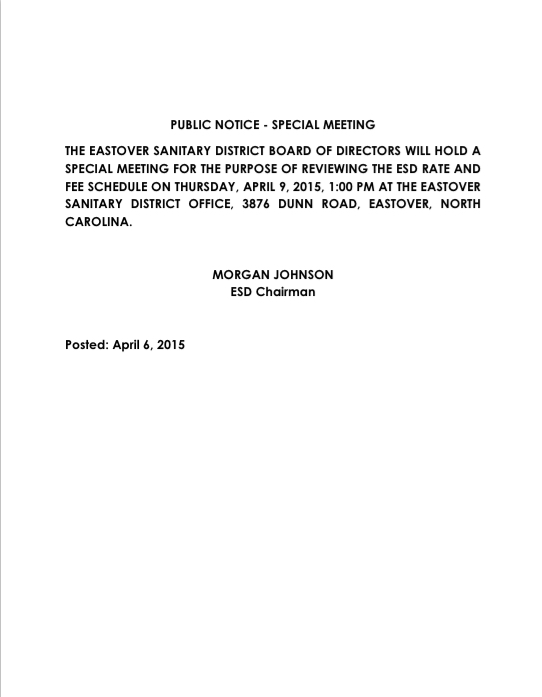 April 2015 Public Notice